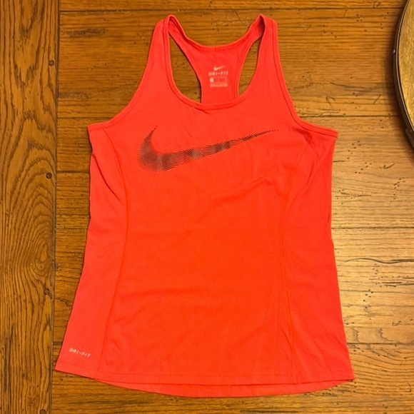 Nike Tops - Nike Orange Black Fitted Tank Top